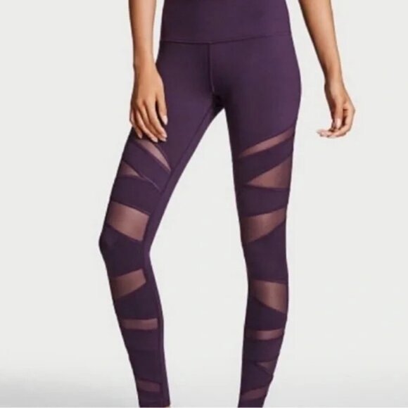 Victoria's Secret Purple Knockout Breathable Mesh Athletic Leggings - Picture 1 of 8
